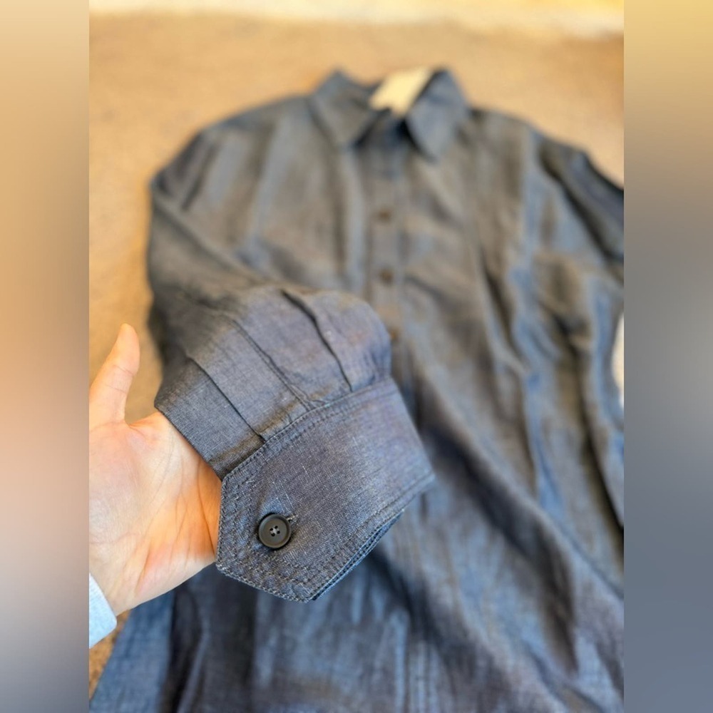 ZARA LINEN BLEND SHIRT DRESS ZW COLLECTION - SIZE S - BRAND NEW WITH TAG - Picture 4 of 13